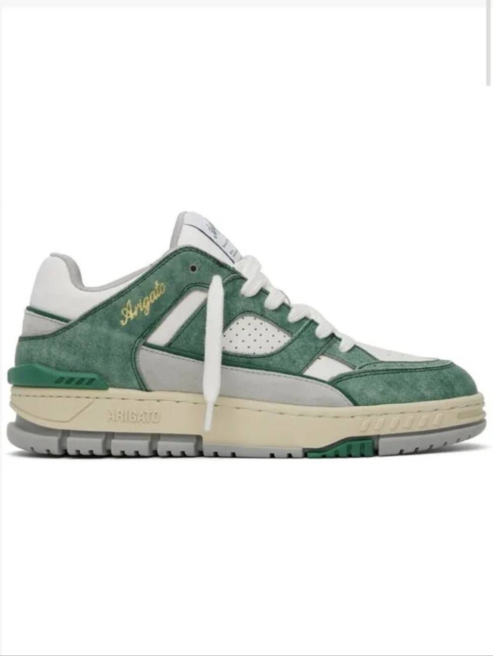 Axel Arigato Area Lo White & Green Suede Low-Top Sneaker Size 9 Mens